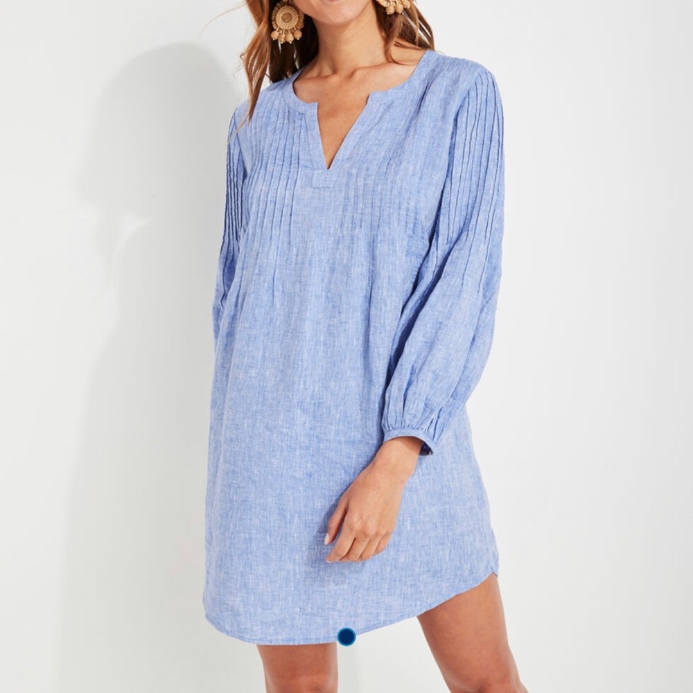 Vineyard Vines Light Blue Pintuck Tunic Dress